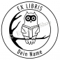 Preview: Round exlibris stamp •Reading Owl•